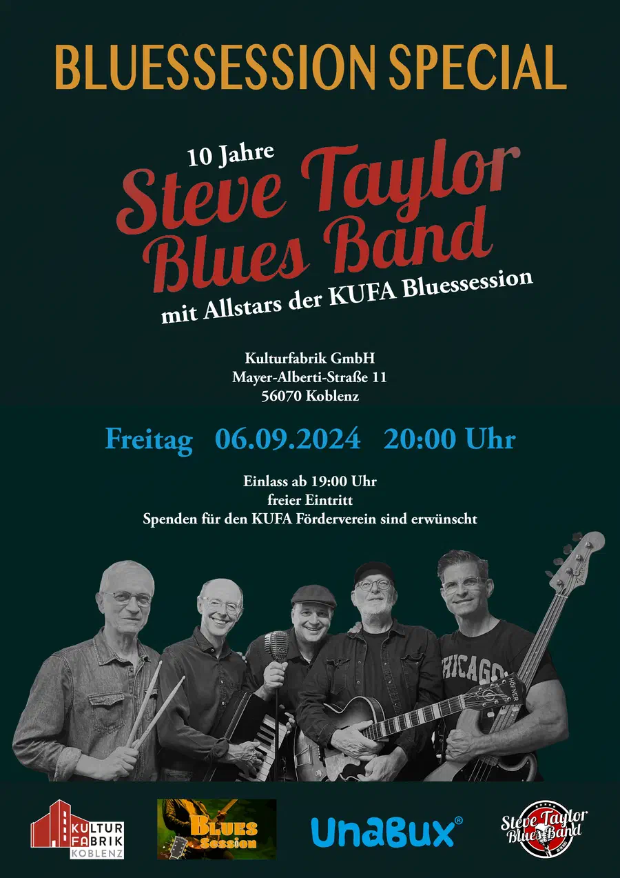 „10 Jahre Steve Taylor Blues Band“ Kulturfabrik Koblenz